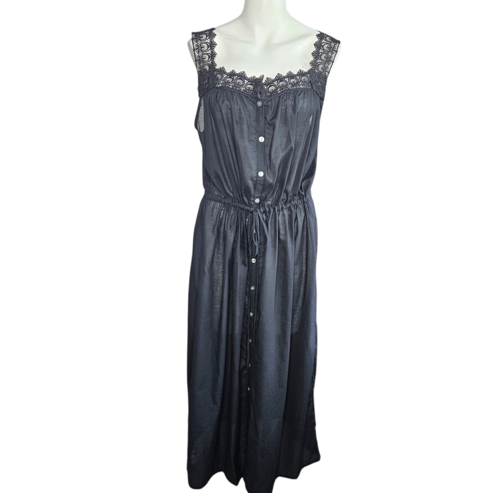Laneway The Label Hart Slip Dress Black Sz S/M Sheer Fairy Whimsygoth Romantic - Picture 2 of 13